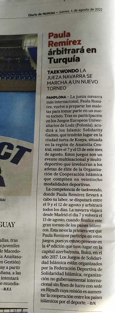 La prensa local se hace eco del nuevo destino deportivo de Paula Remirez Ruiz